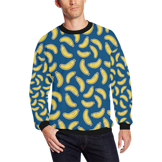 Banana Pattern Print Design BA03 Men Long Sleeve Sweatshirt