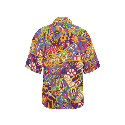 Funky Retro Pattern Print Design A04 Women's Hawaiian Shirt