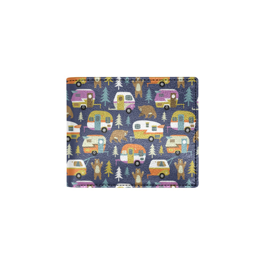 Camper Pattern Print Design 04 Men's ID Card Wallet