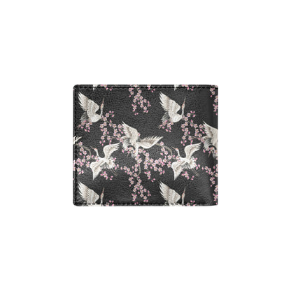 Crane Pattern Print Design 01 Men's ID Card Wallet