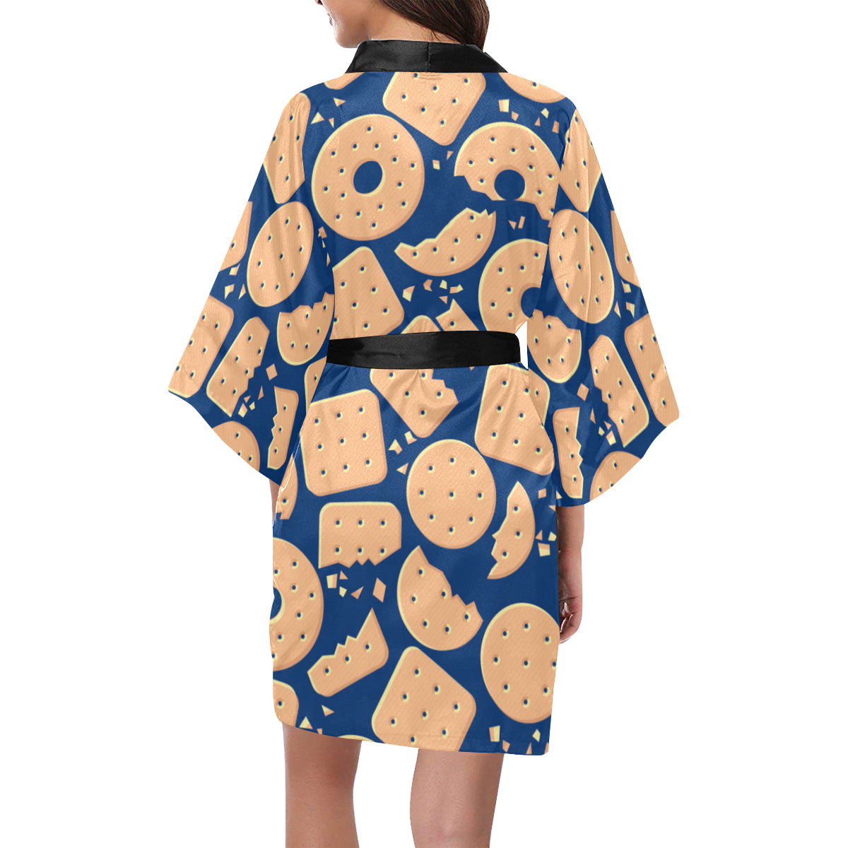 Cracker Pattern Print Design 03 Women's Short Kimono