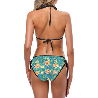 Plumeria Tropical Flower Design Print Bikini
