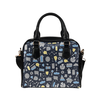 Accounting Financial Pattern Print Design 04 Shoulder Handbag