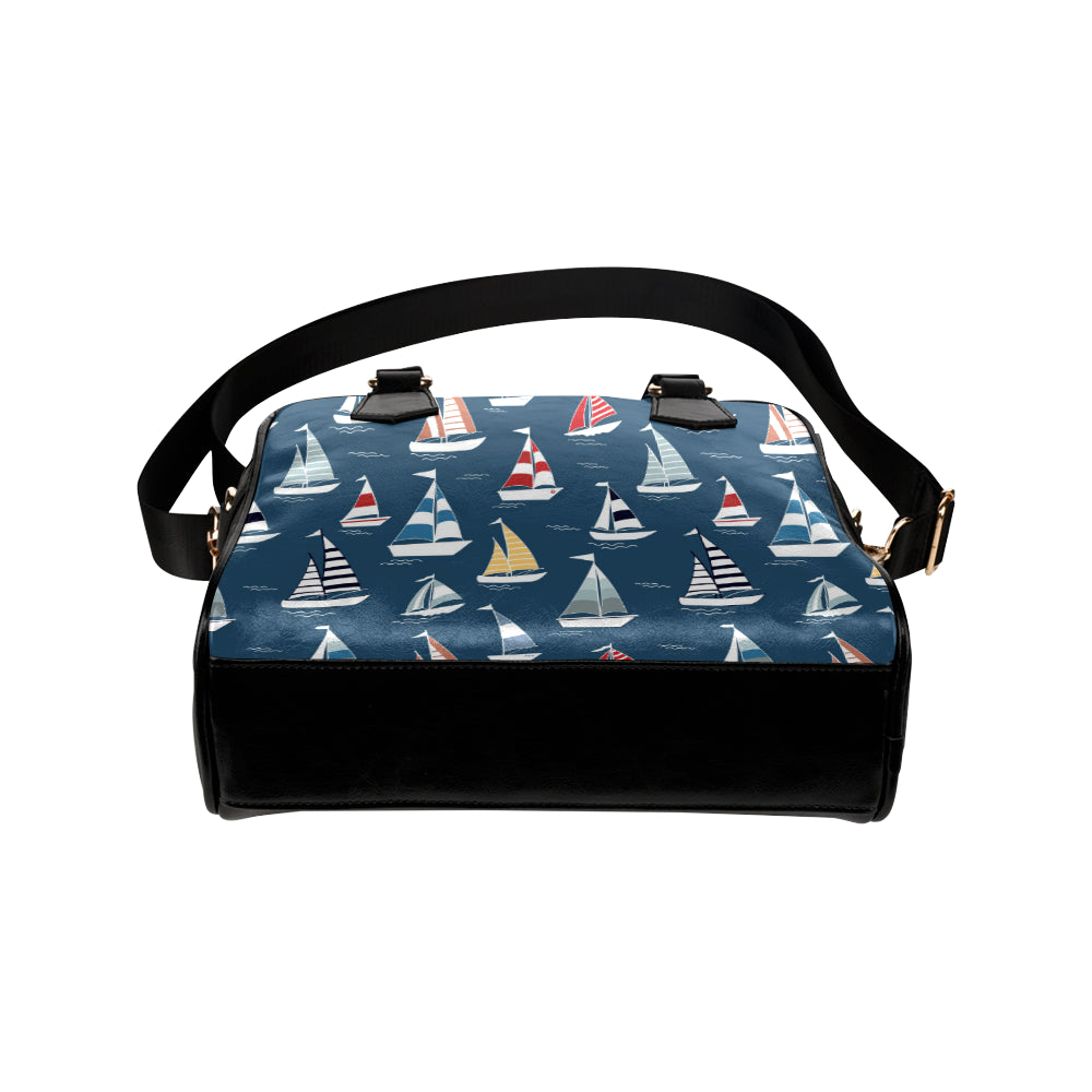 Sailing Ships Pattern Print Design A04 Shoulder Handbag