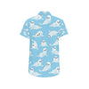 Sea Lion Cute Pattern Print Design 03 Men's Short Sleeve Button Up Shirt