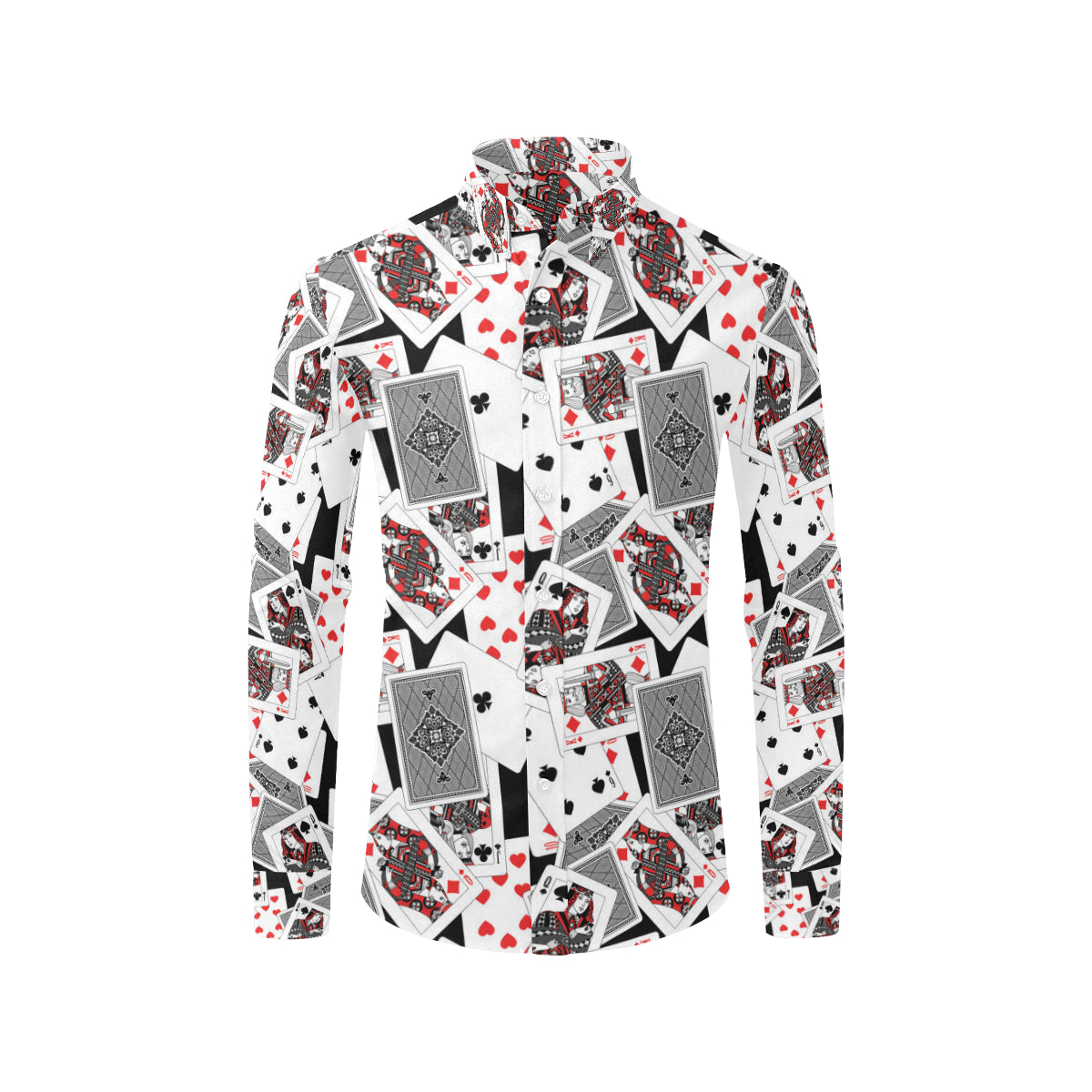 Poker Cards Pattern Print Design A04 Men's Long Sleeve Shirt
