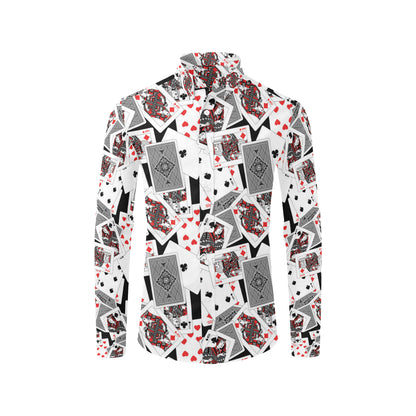 Poker Cards Pattern Print Design A04 Men's Long Sleeve Shirt
