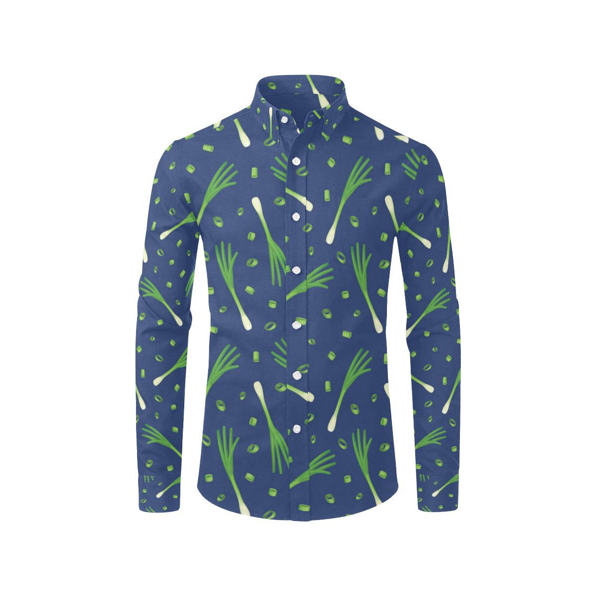 Leek Pattern Print Design 02 Men's Long Sleeve Shirt
