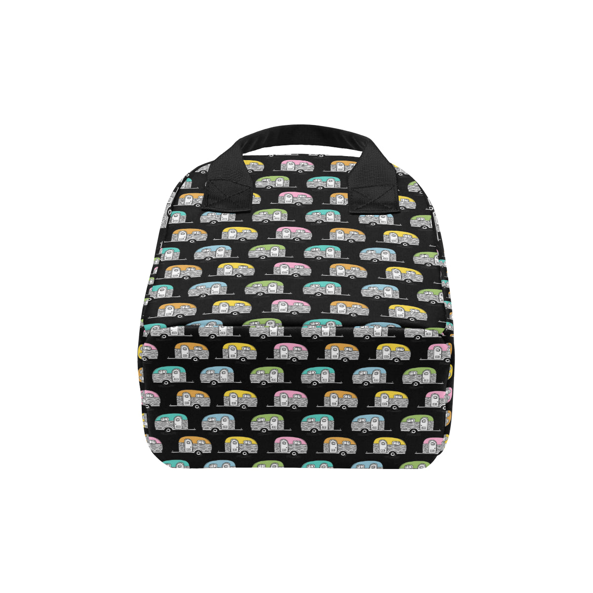 Camper Pattern Camping Themed No 2 Print Insulated Lunch Bag