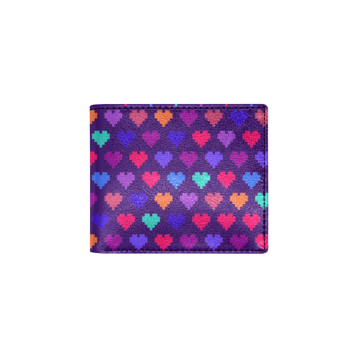 Heart Pixel Pattern Print Design HE03 Men's ID Card Wallet