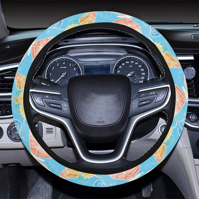 Butterfly Pattern Print Design 05 Steering Wheel Cover with Elastic Edge