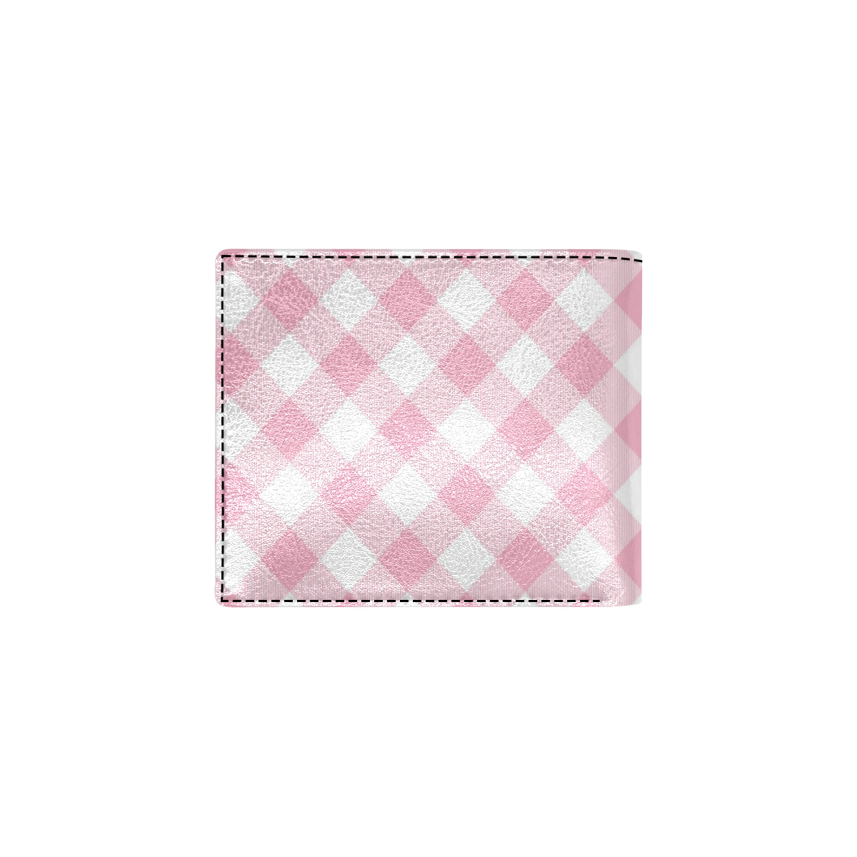 Gingham Pink Pattern Print Design 02 Men's ID Card Wallet