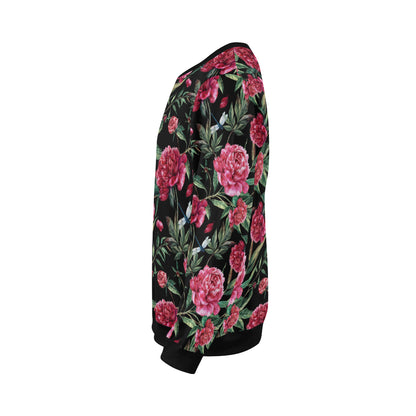 Peony Pattern Print Design PE04 Men Long Sleeve Sweatshirt