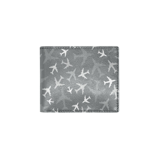 Airplane Pattern Print Design 02 Men's ID Card Wallet