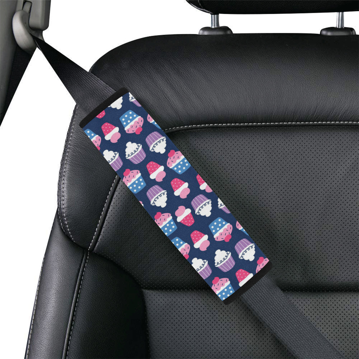 Cupcake Pattern Print Design CP04 Car Seat Belt Cover