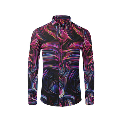 Liquid Pattern Print Design 01 Men's Long Sleeve Shirt