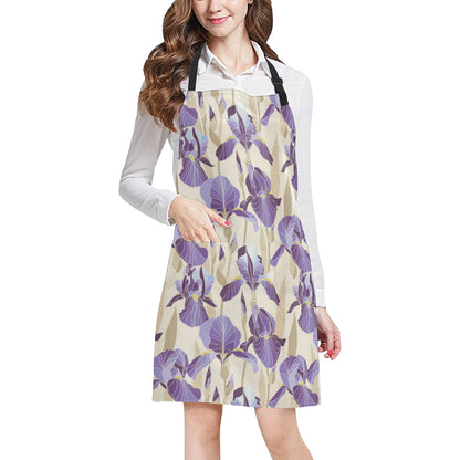 Iris Pattern Print Design IR02 Apron with Pocket
