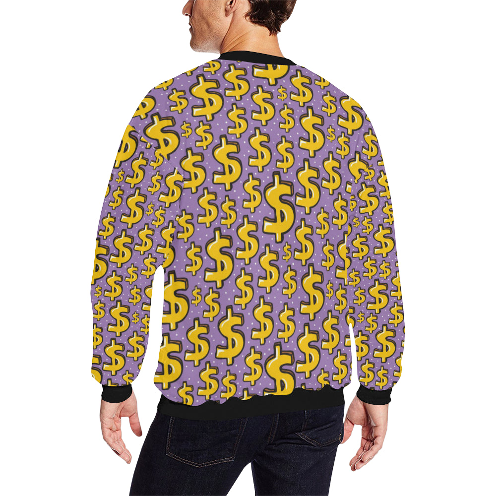 Dollar Pattern Print Design DO01 Men Long Sleeve Sweatshirt
