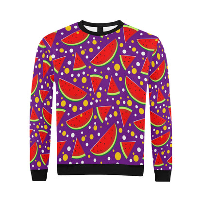 Watermelon Pattern Print Design WM010 Men Long Sleeve Sweatshirt