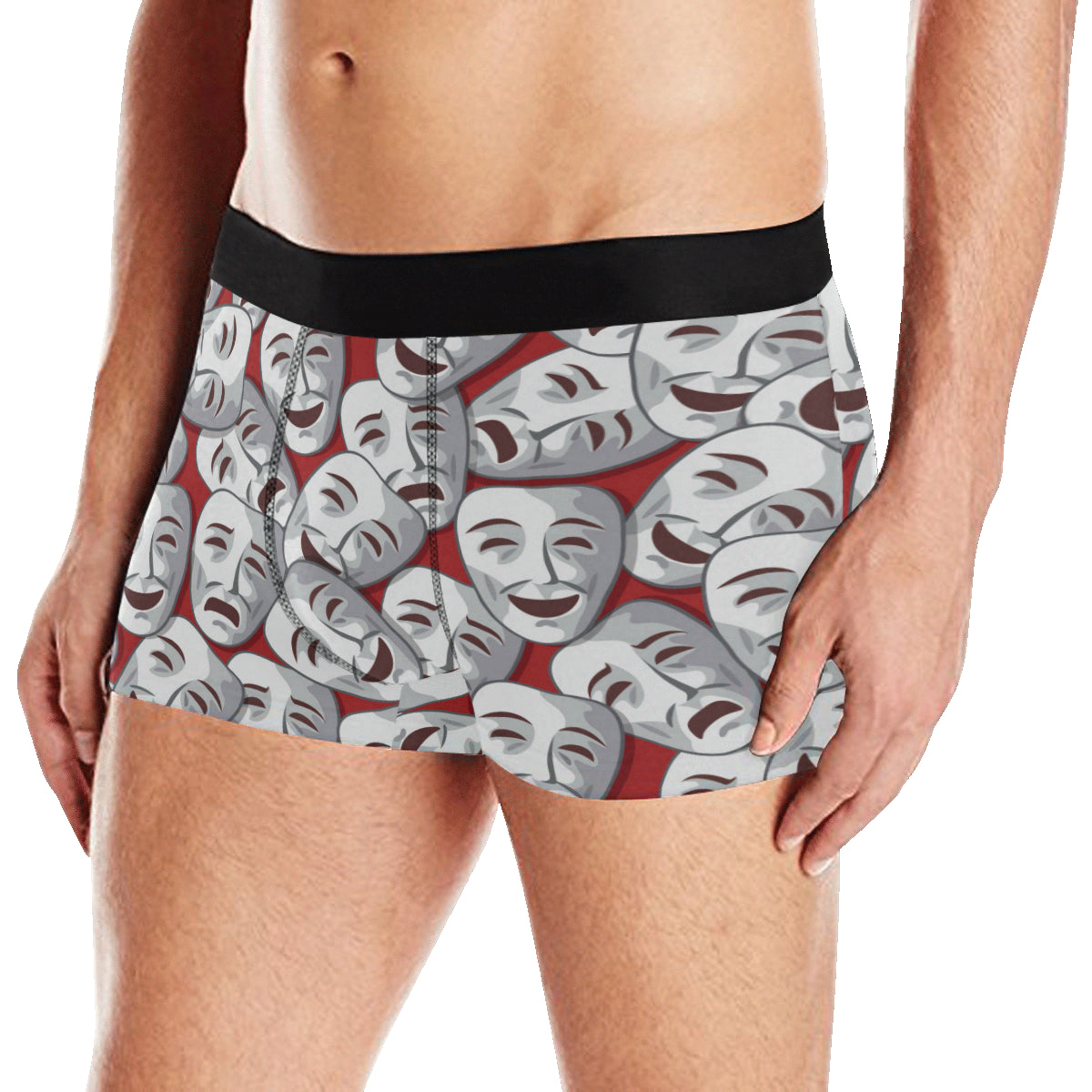 Acting Mask Pattern Print Design 01 Men's Boxer Briefs