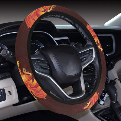 Rooster Pattern Print Design A04 Steering Wheel Cover with Elastic Edge