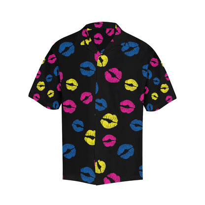 Lip Neon Color Pattern Print Design 01 Men's Hawaiian Shirt