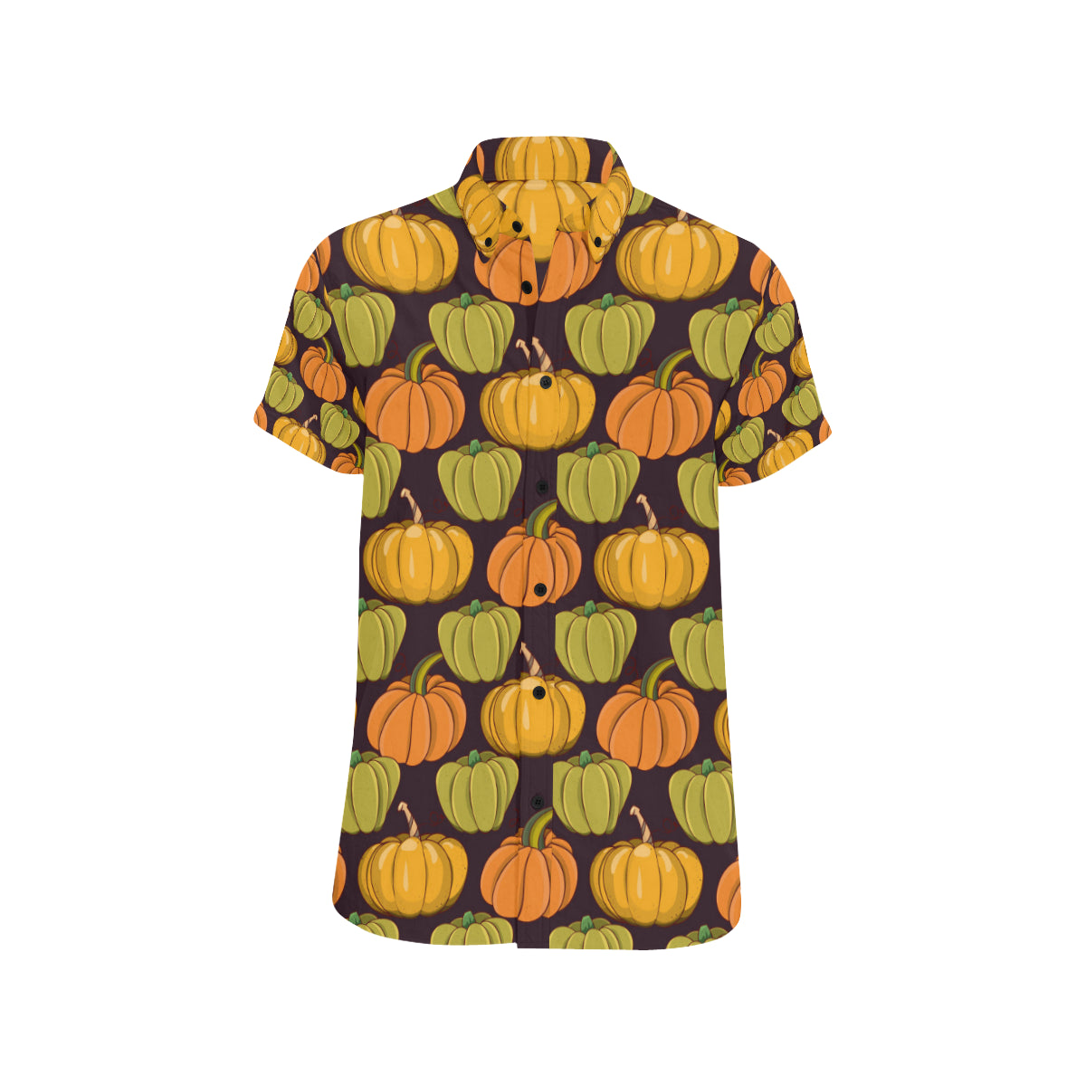 Pumpkin Pattern Print Design A01 Men's Short Sleeve Button Up Shirt