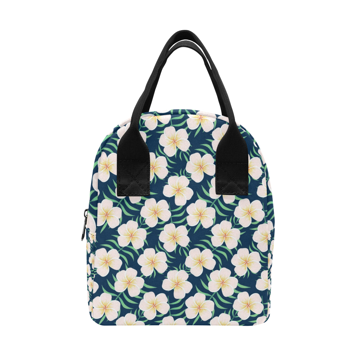 Pink Plumeria Pattern Print Design PM016 Insulated Lunch Bag