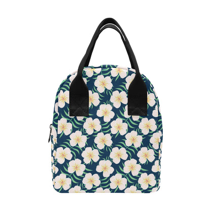 Pink Plumeria Pattern Print Design PM016 Insulated Lunch Bag