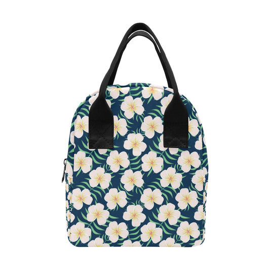 Pink Plumeria Pattern Print Design PM016 Insulated Lunch Bag