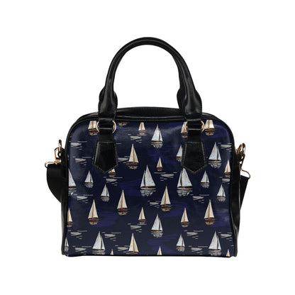 Sailing Ships Pattern Print Design A05 Shoulder Handbag