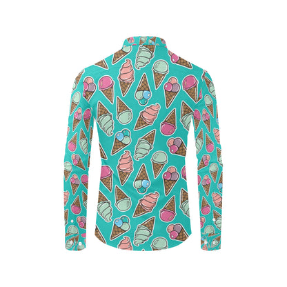 Ice Cream Pattern Print Design IC01 Men's Long Sleeve Shirt