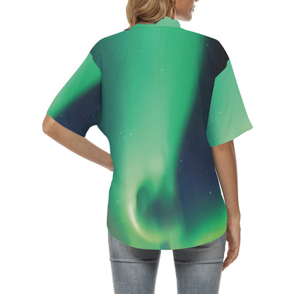 Aurora Borealis Pattern Print Design 04 Women's Hawaiian Shirt