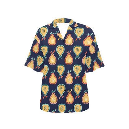 Pear Pattern Print Design PE03 Women's Hawaiian Shirt