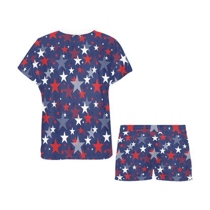 Star Print Design LKS304 Women's Short Pajama Set