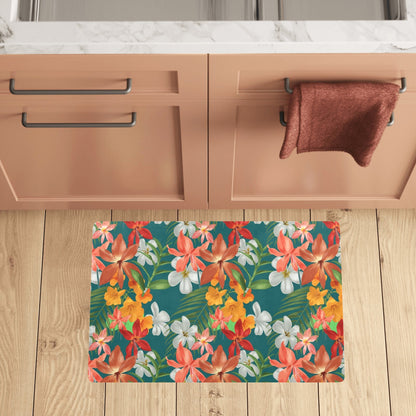 Amaryllis Pattern Print Design AL06 Kitchen Mat