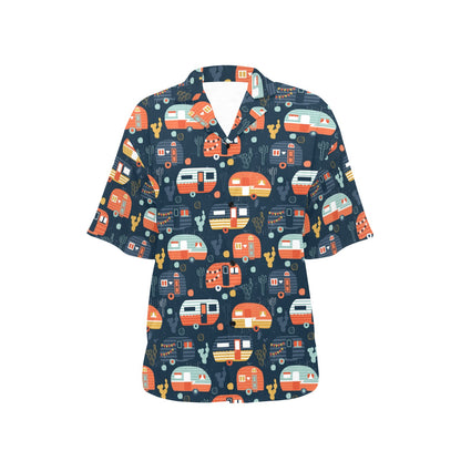 Camper Caravan Print Pattern Women's Hawaiian Shirt
