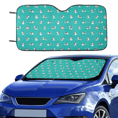 Siberian Huskies Print Design LKS303 Car front Windshield Sun Shade