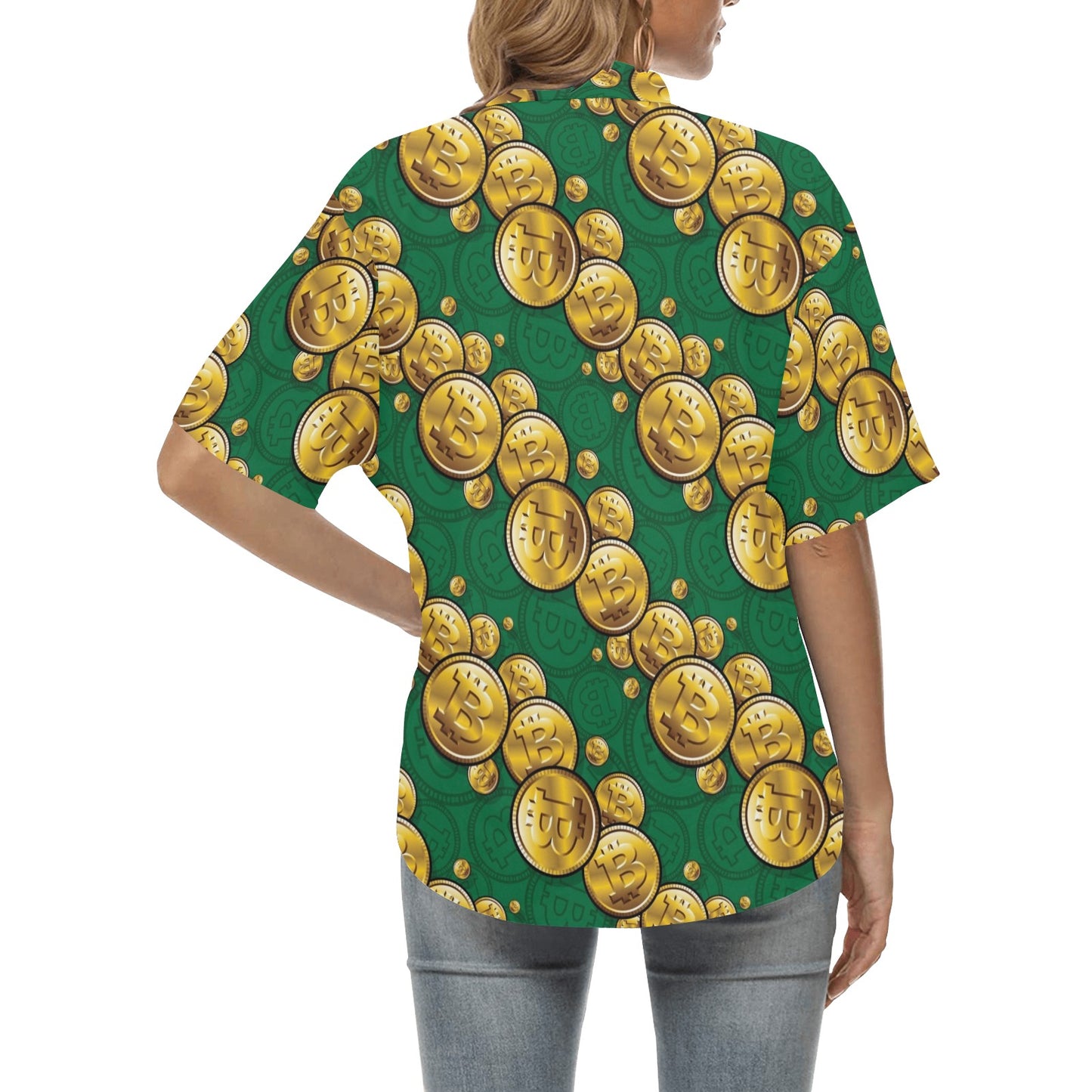 Bitcoin Pattern Print Design DO02 Women's Hawaiian Shirt