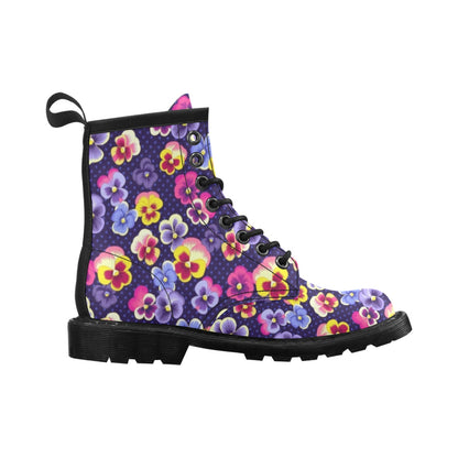 Pansy Pattern Print Design PS04 Women's Boots