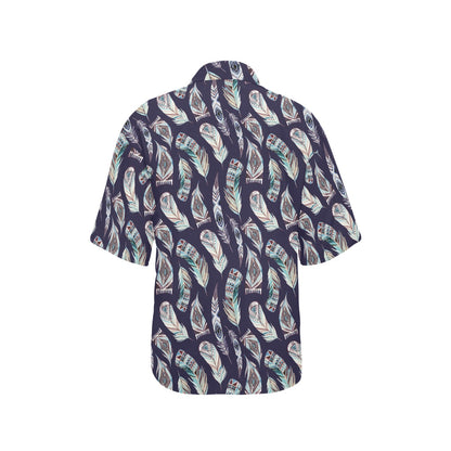 Feather Vintage Boho Design Print Women's Hawaiian Shirt
