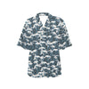 Surf Wave Pattern Print Women's Hawaiian Shirt