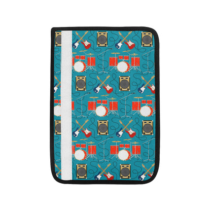 Drum Set Guitar Pattern Print Design 02 Car Seat Belt Cover