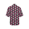 Pink Rose Skull Themed Print Women's Hawaiian Shirt