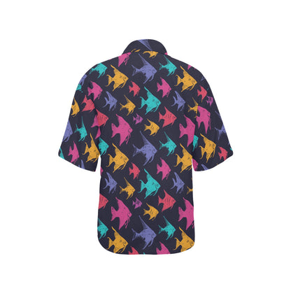 Angelfish Colorful Pattern Print Design 03 Women's Hawaiian Shirt