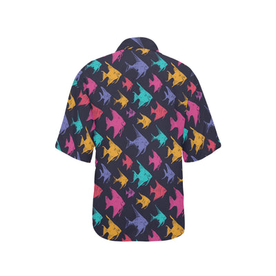 Angelfish Colorful Pattern Print Design 03 Women's Hawaiian Shirt