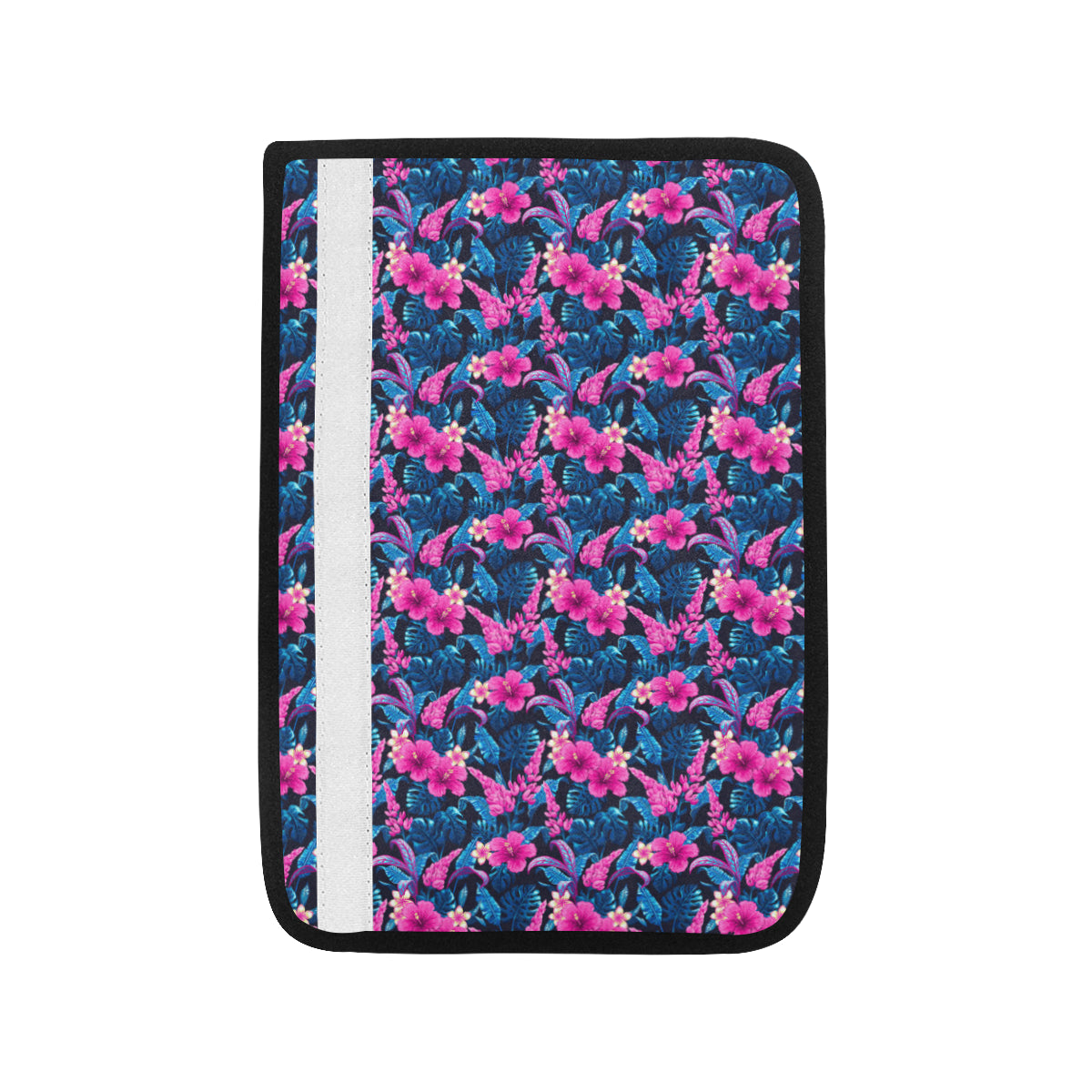 Tropical Folower Pink Themed Print Car Seat Belt Cover