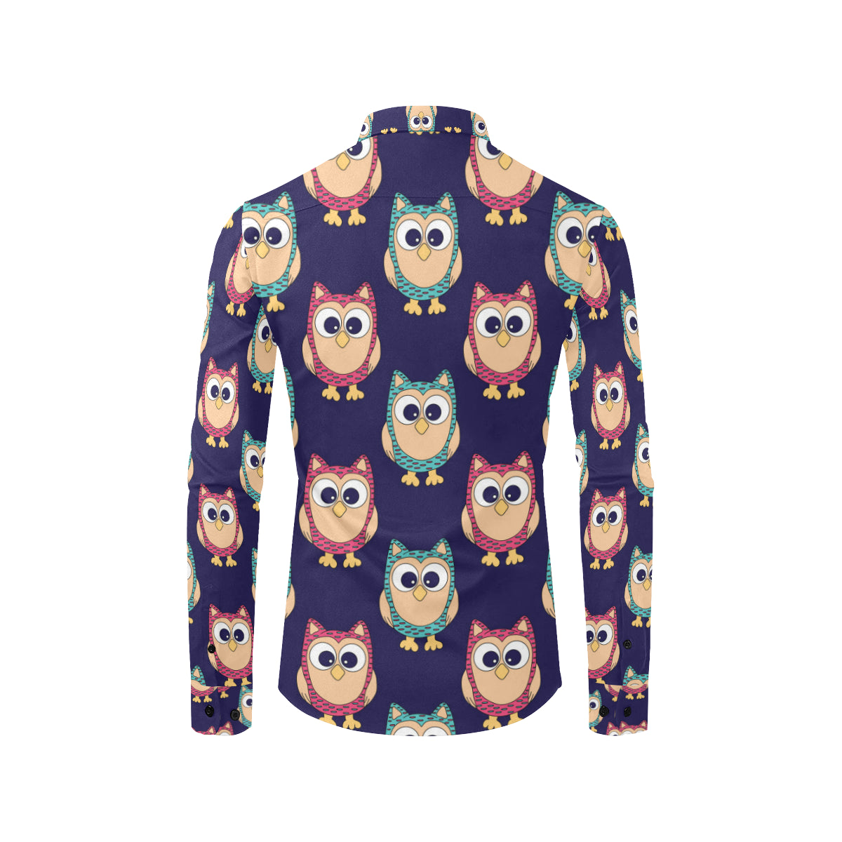 Owl Pattern Print Design A06 Men's Long Sleeve Shirt