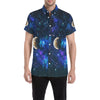 Galaxy Stardust Planet Space Print Men's Short Sleeve Button Up Shirt