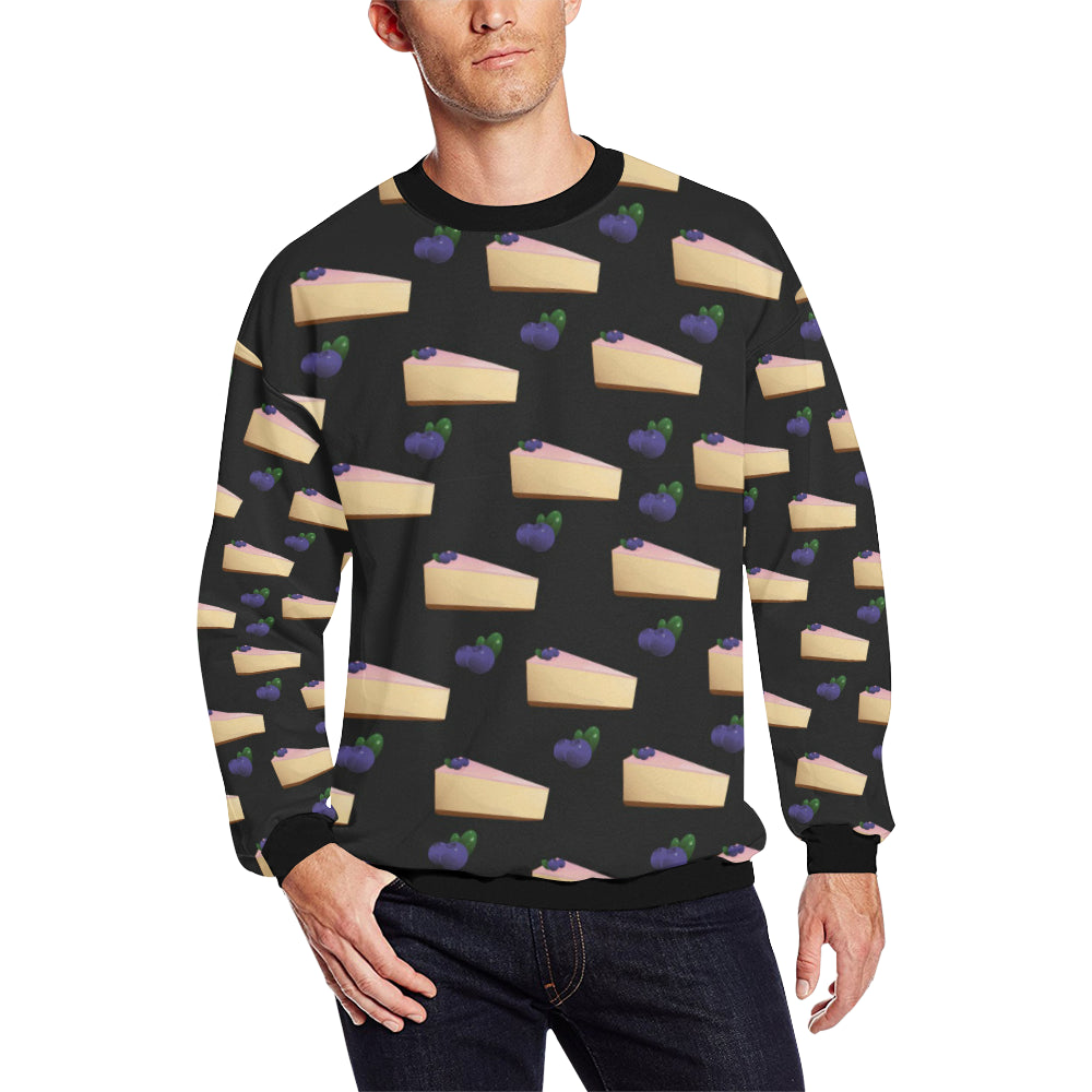 Cheesecake blueberry Pattern Print Design CK01 Men Long Sleeve Sweatshirt